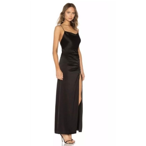 Alice and Olivia Cowl Neck Satin Gown - Picture 2 of 9